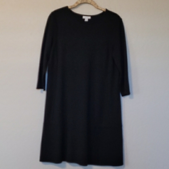 J. JILL Ponte Knit Seamed 3/4 Sleeve Pullover Shift Dress Excellent Condition SP - Picture 3 of 7